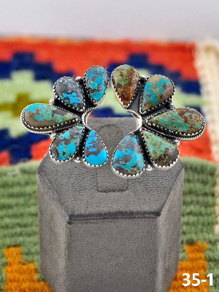 Southwest Handmade Red Skin Turquoise & Sterling Silver Adjustable Ring