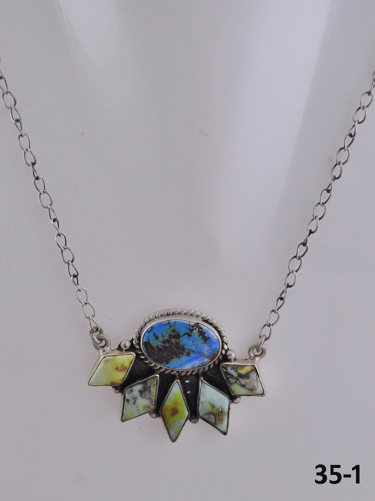Southwest Handmade Multi Stone & Sterling Silver Necklace