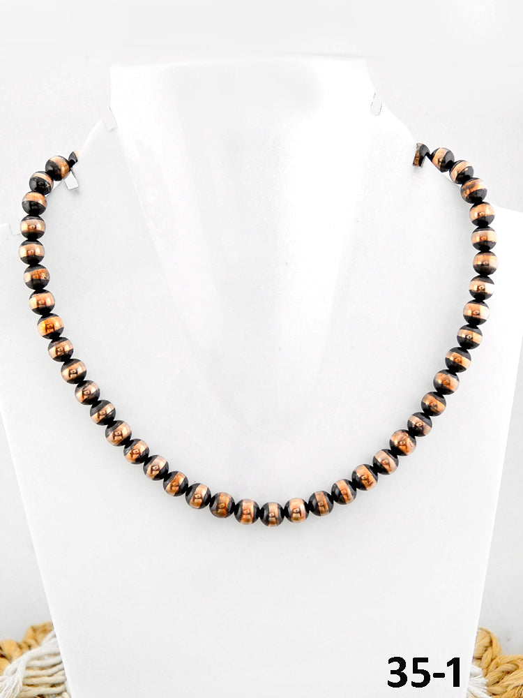 Southwest Handmade 8 MM Copper Beaded Necklace