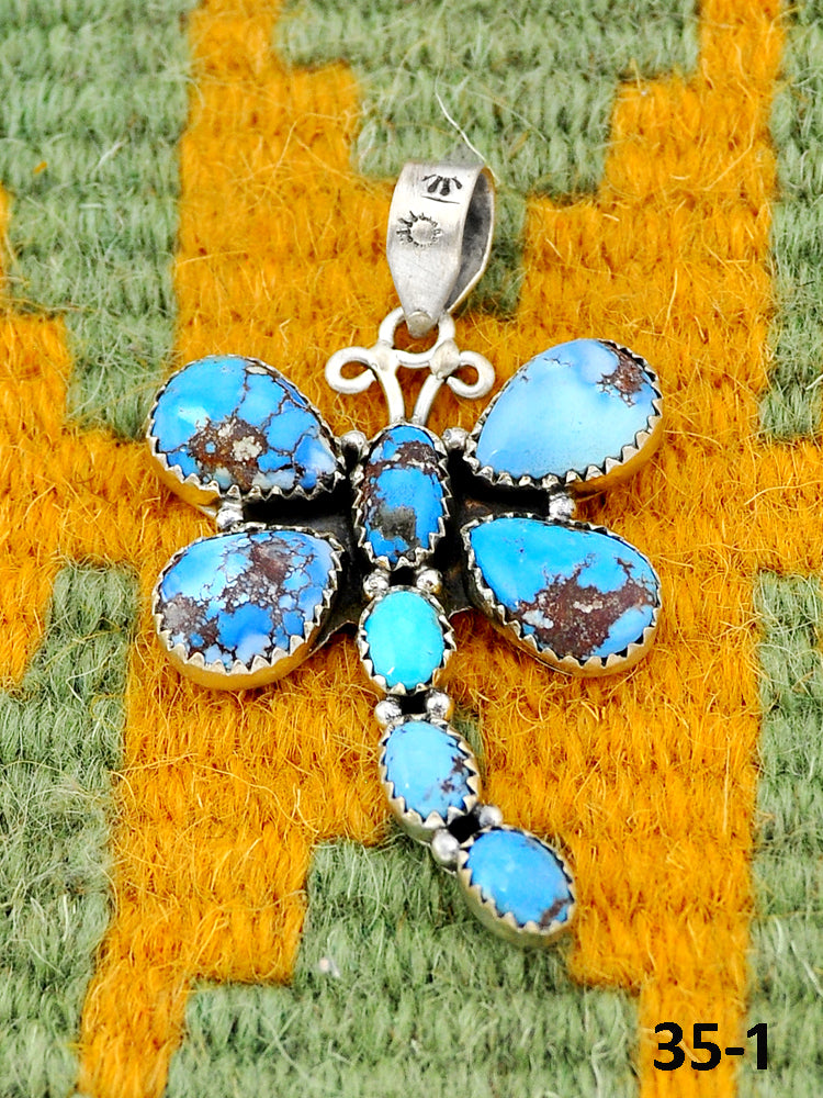 Southwest Made Golden Hill’s Turquoise & Sterling Silver Pendant