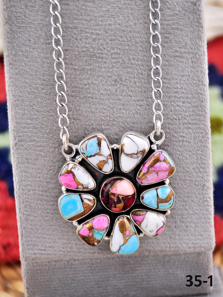 Southwest Made Multi Stone & Sterling Silver Necklace