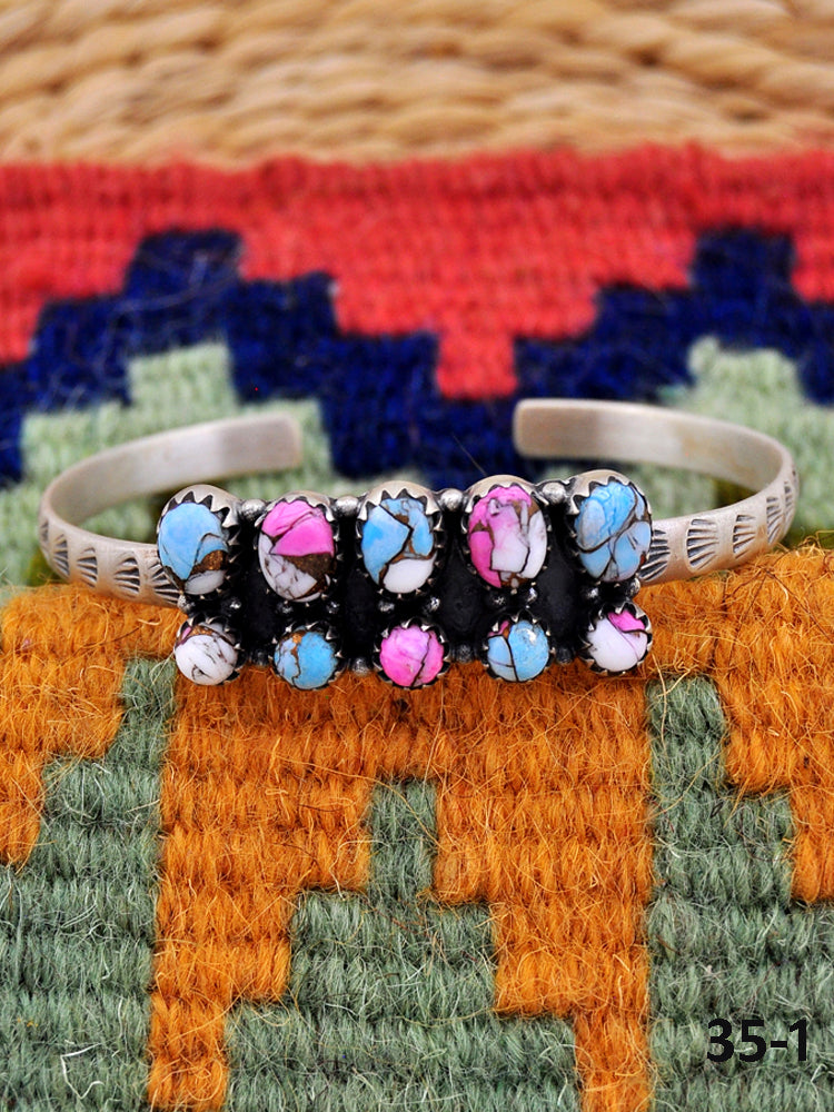Southwest Made Cotton Candy Turquoise Cuff Bracelet