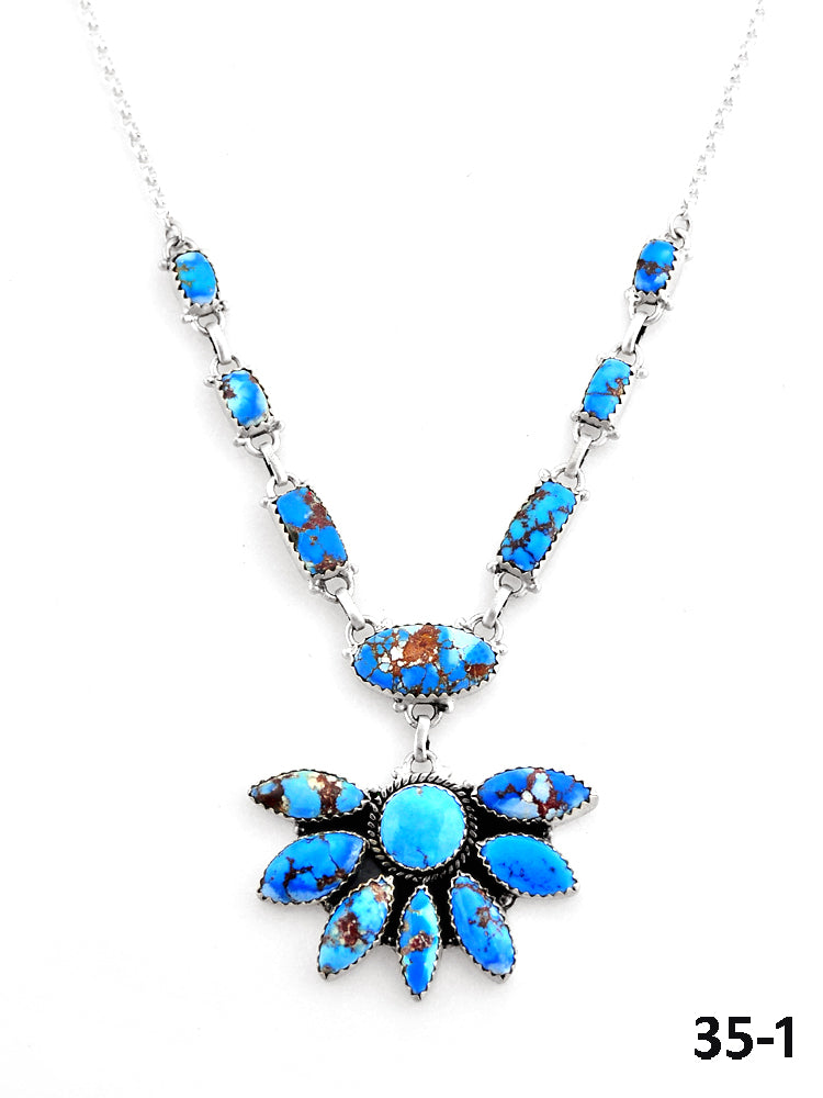 Southwest Handmade Golden Hills & Sterling Silver Necklace