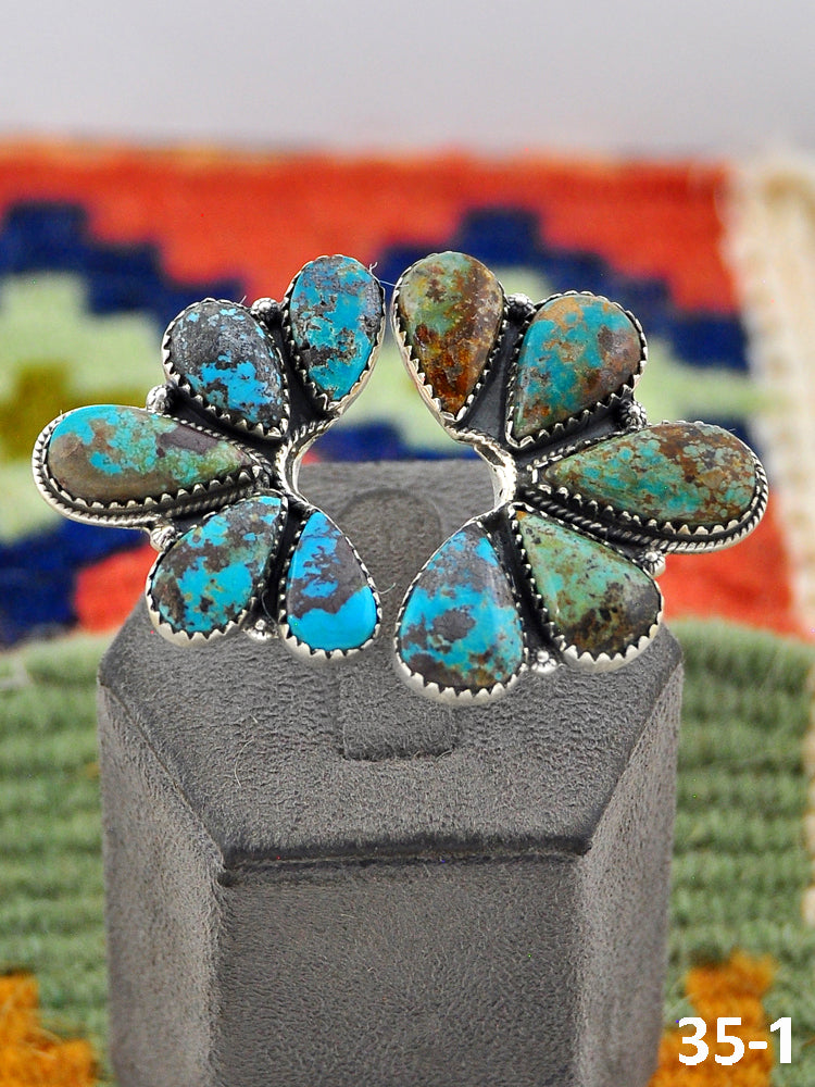 Southwest Handmade Red Skin Turquoise & Sterling Silver Adjustable Ring