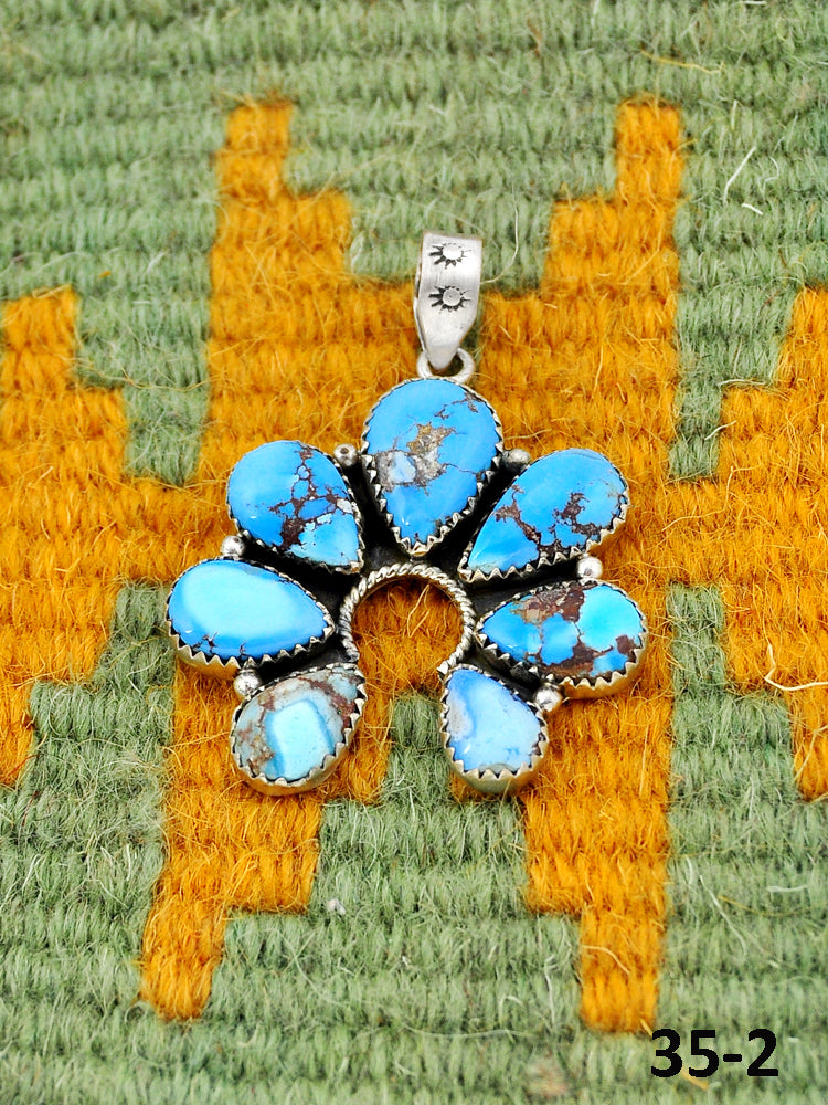 Southwest Made Golden Hill’s Turquoise & Sterling Silver Pendant