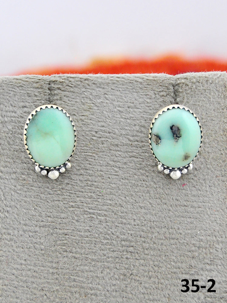 Southwest Made Paloma Turquoise & Sterling Silver Studs Earrings