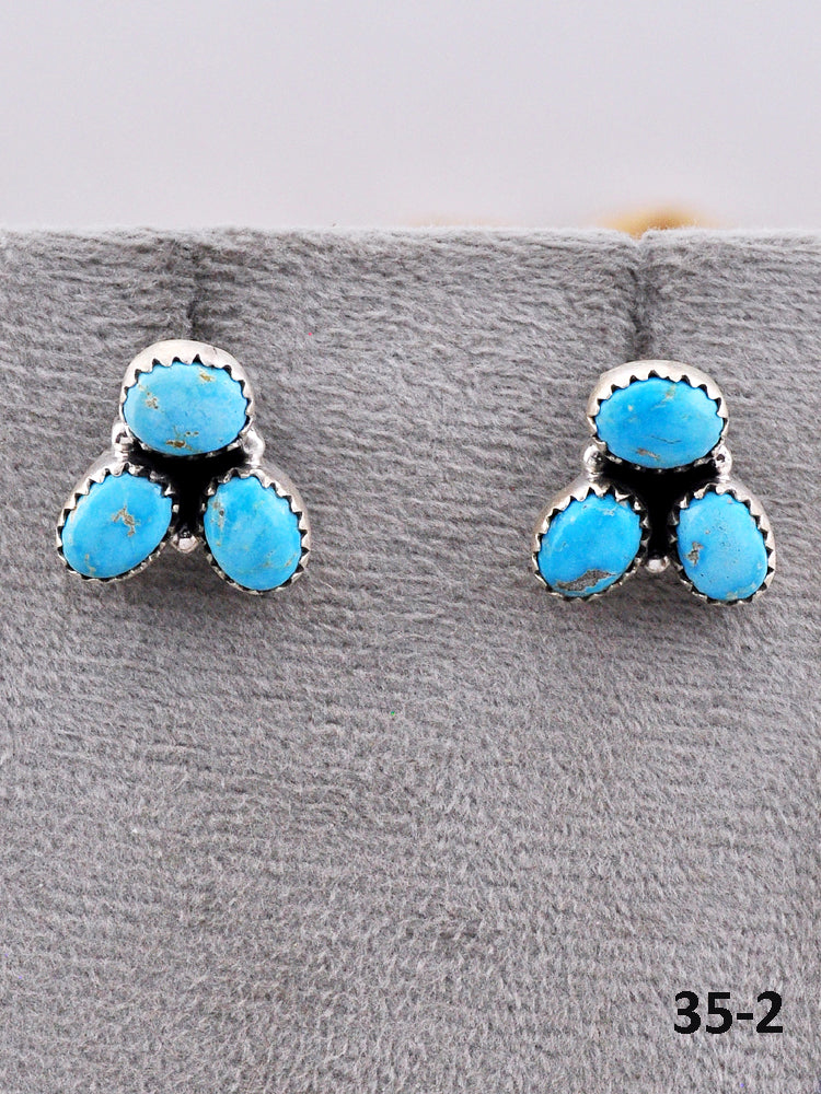 Southwest Made Blue Bird & Sterling Silver Post Earrings