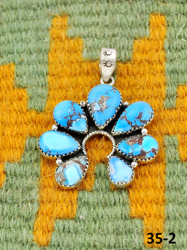Southwest Made Golden Hill’s Turquoise & Sterling Silver Pendant