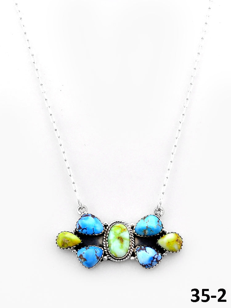 Southwest Handmade Palomino with Golden Hills & Sterling Silver Necklace