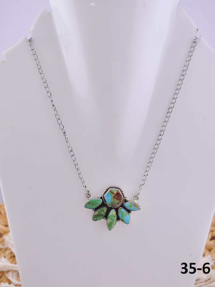 Southwest Handmade Sonoran Mountain Turquoise & Sterling Silver Necklace