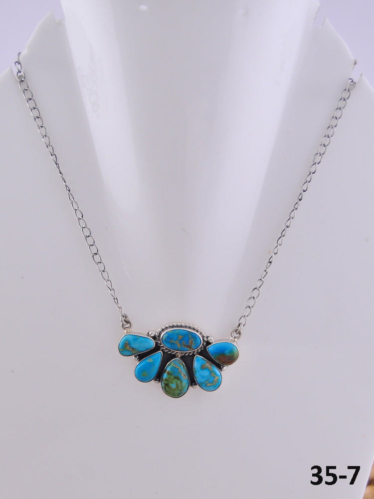 Southwest Handmade South Hill Turquoise & Sterling Silver Necklace