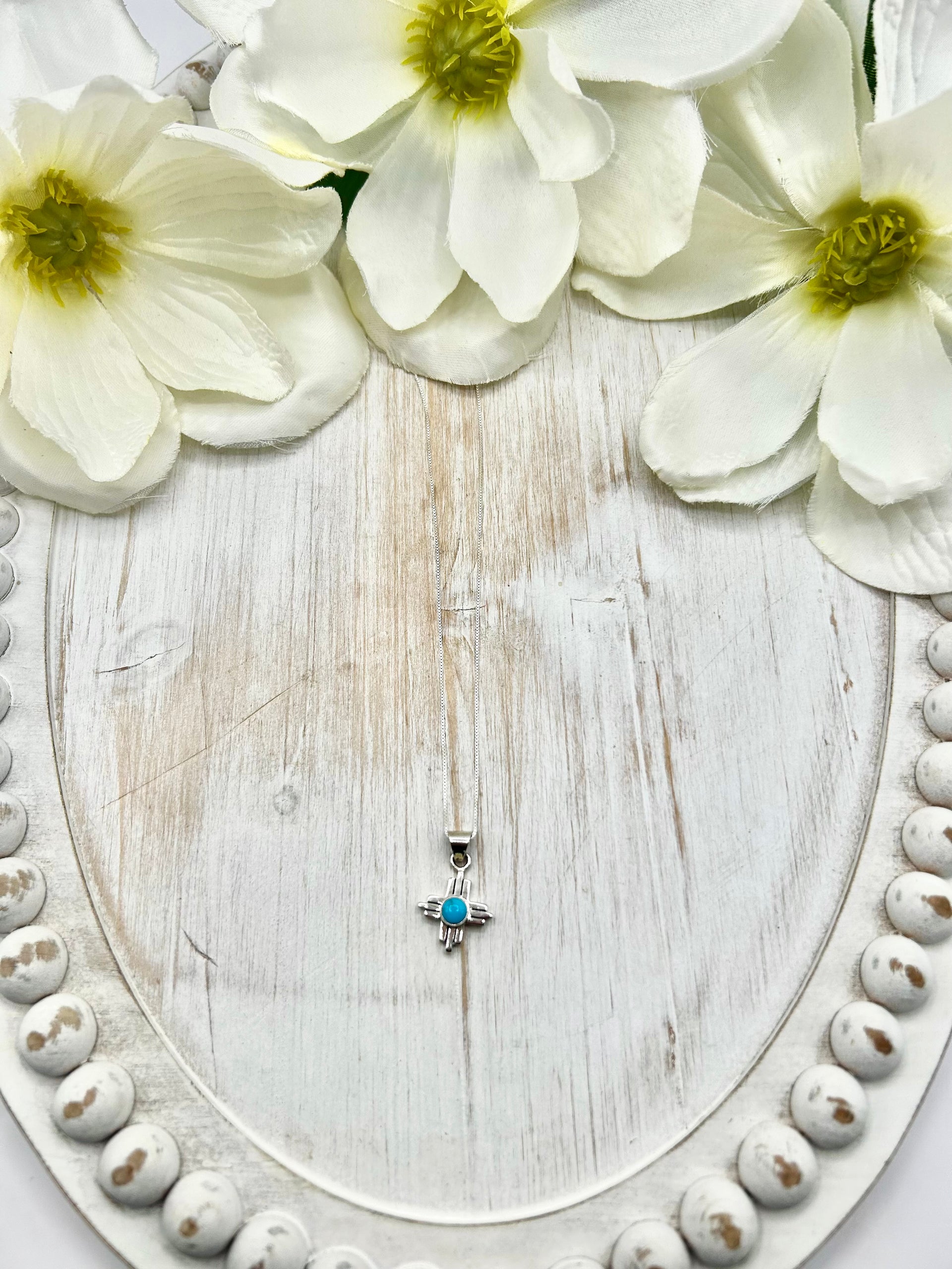 Navajo Made Kingman Turquoise & Sterling Silver Necklace
