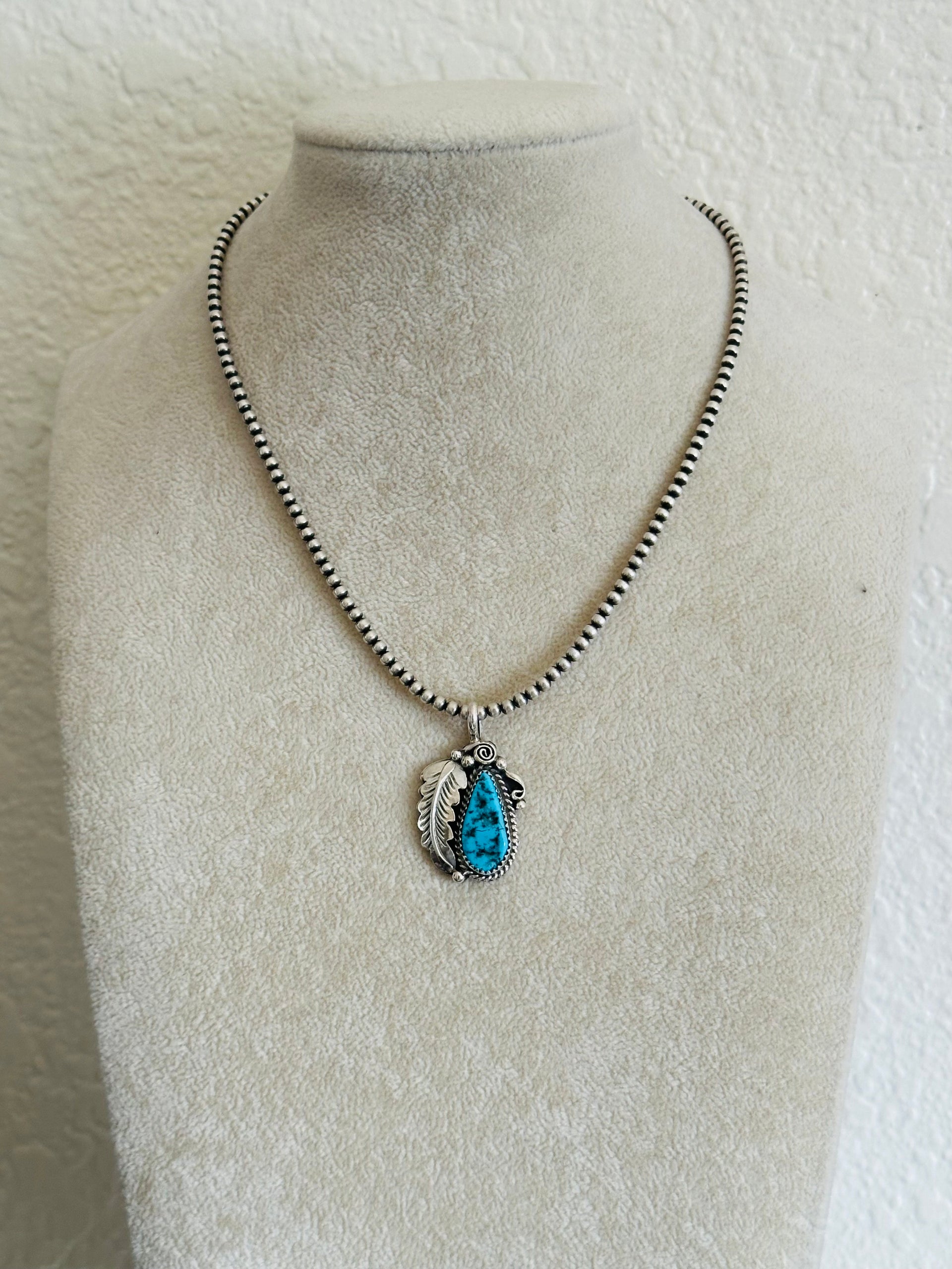 Julia Etsitty Kingman Turquoise & Sterling Silver Pendants