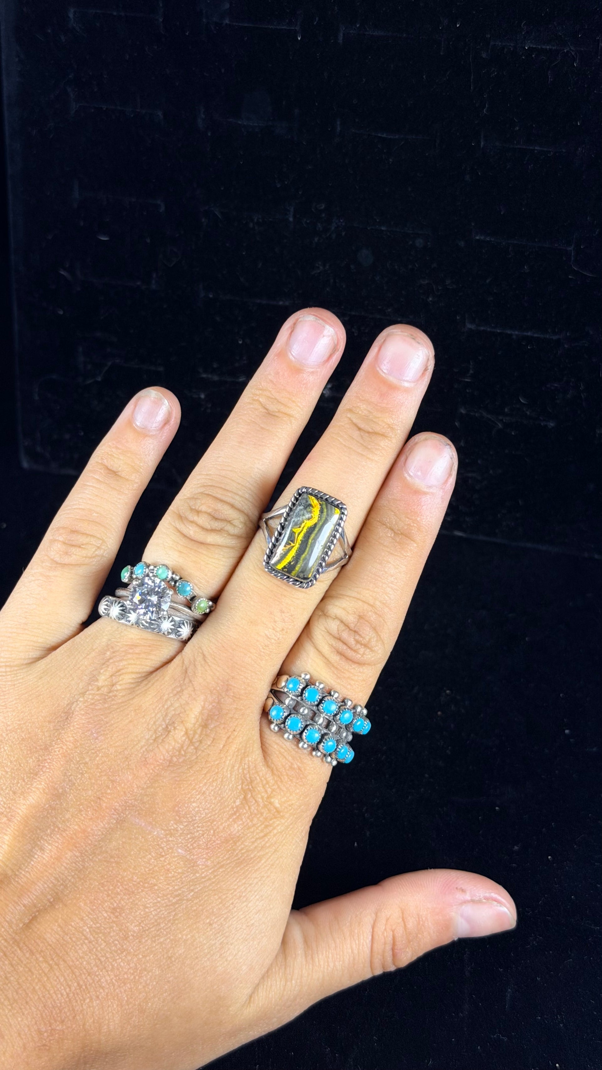 Navajo Made BB Agate & Sterling Silver Ring