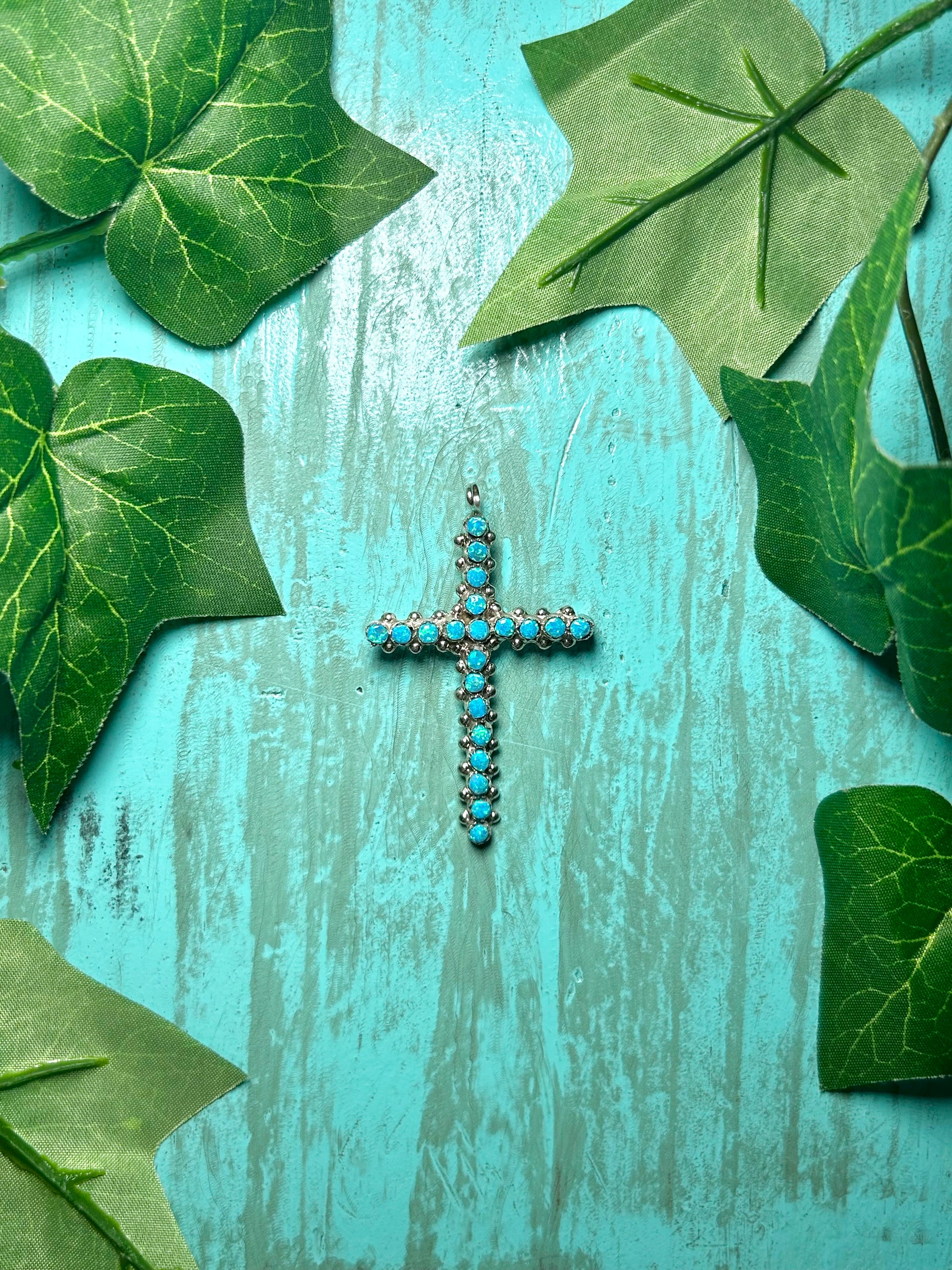 Zuni Opal & Sterling Silver Pendant/Pin