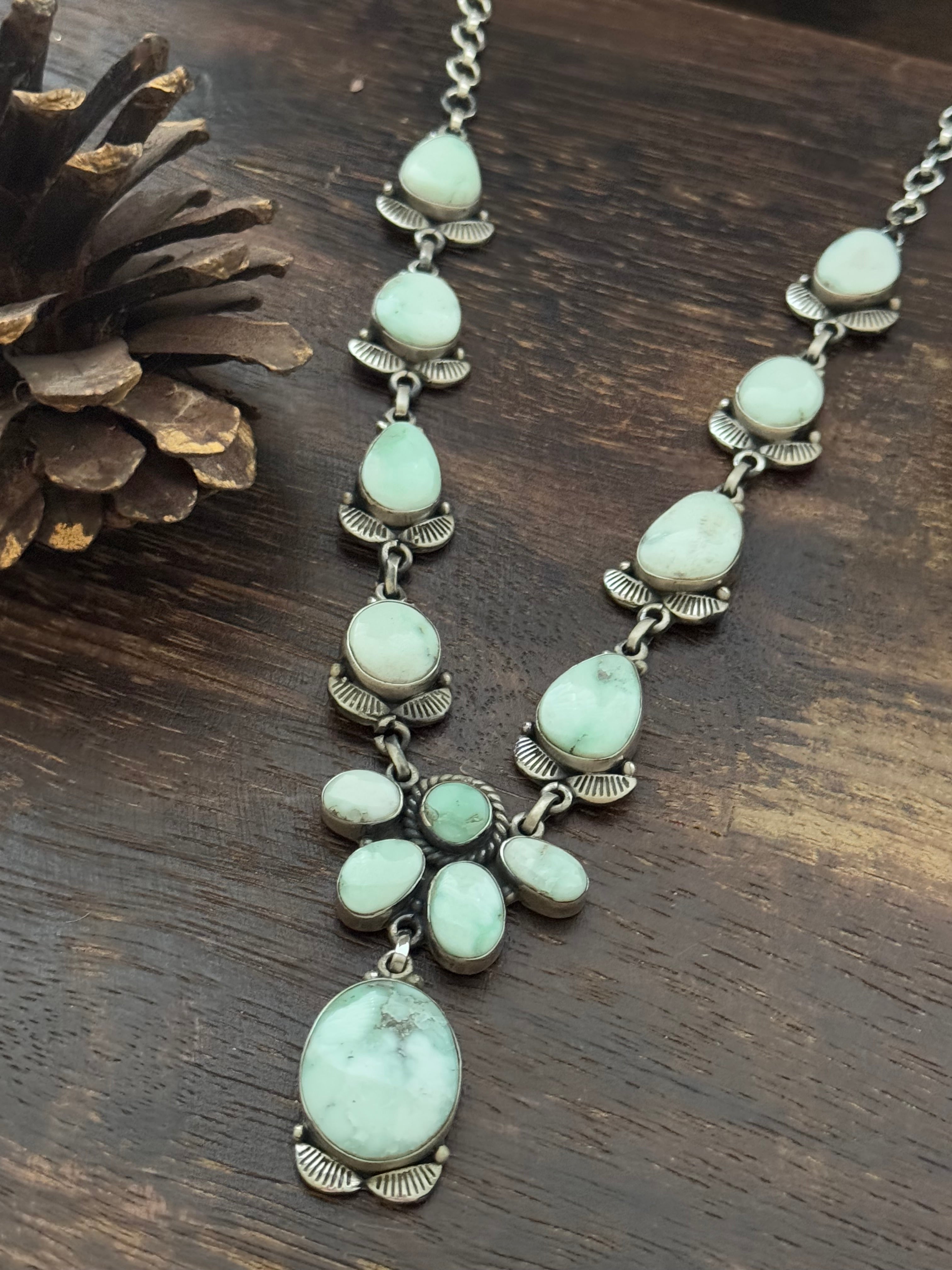 TTD Paloma Variscite & Sterling Silver Lariat Necklace