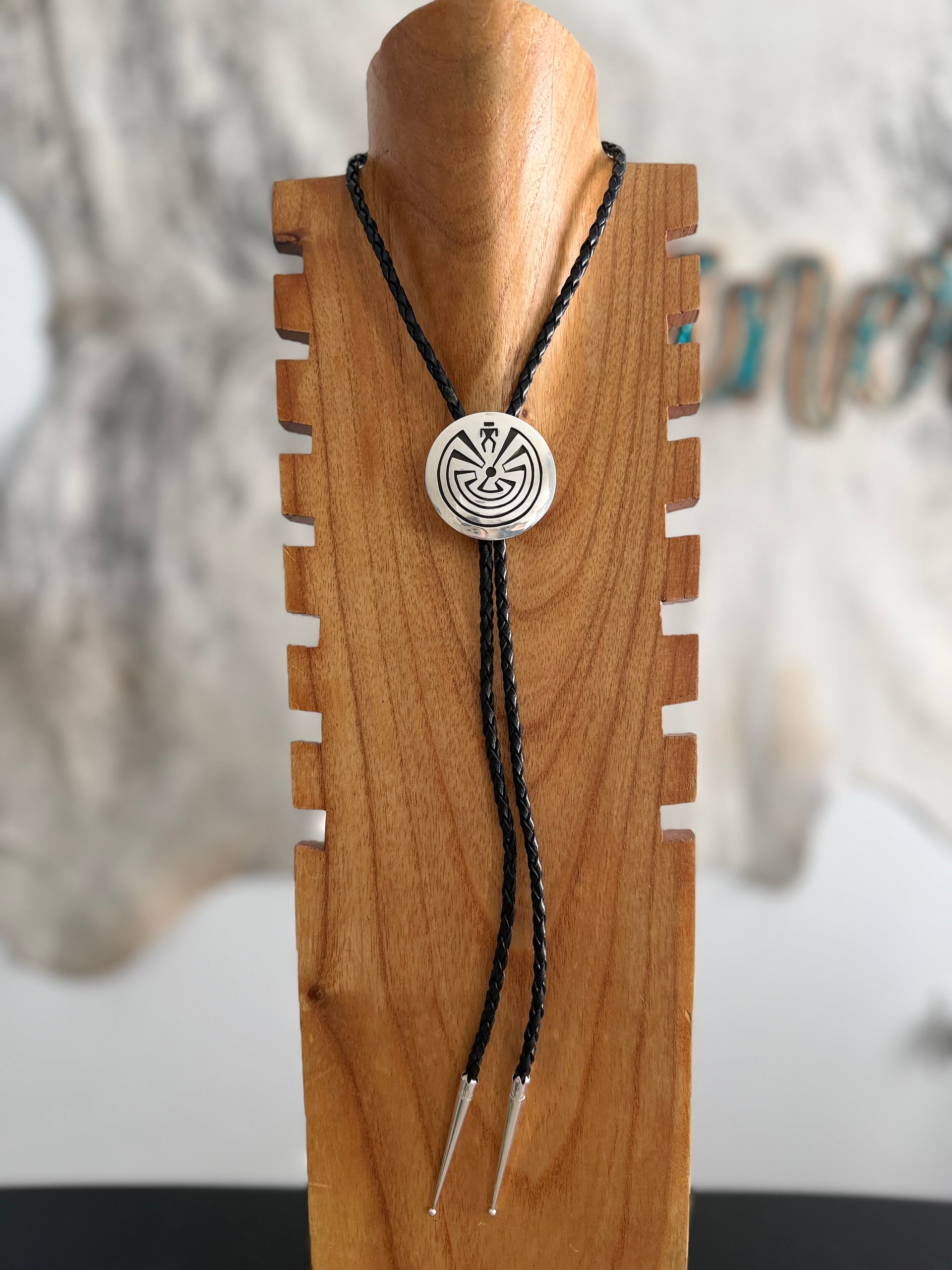 Navajo Made Sterling Silver Bolo Tie