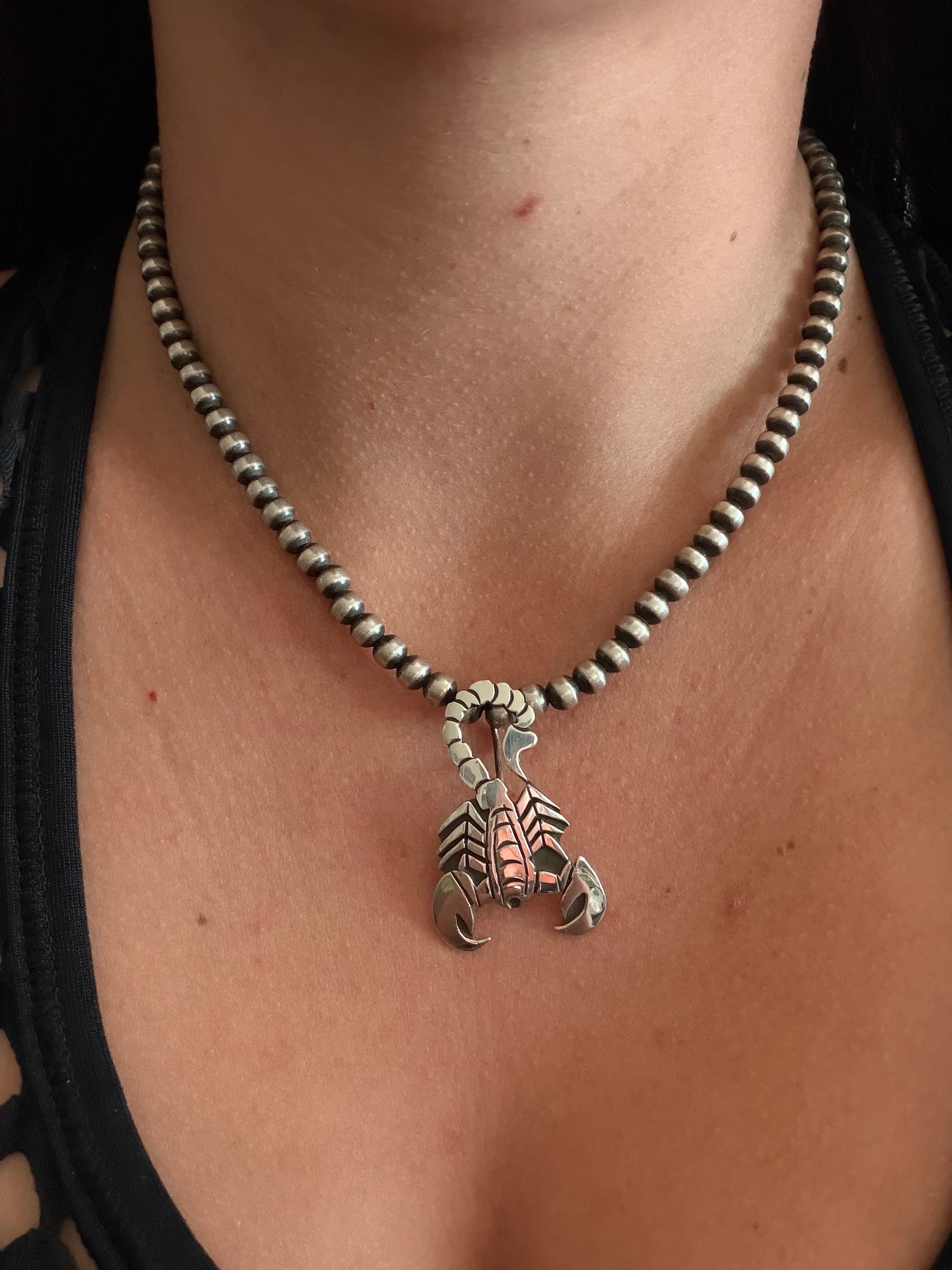 Navajo Made Sterling Silver Scorpion Pendant