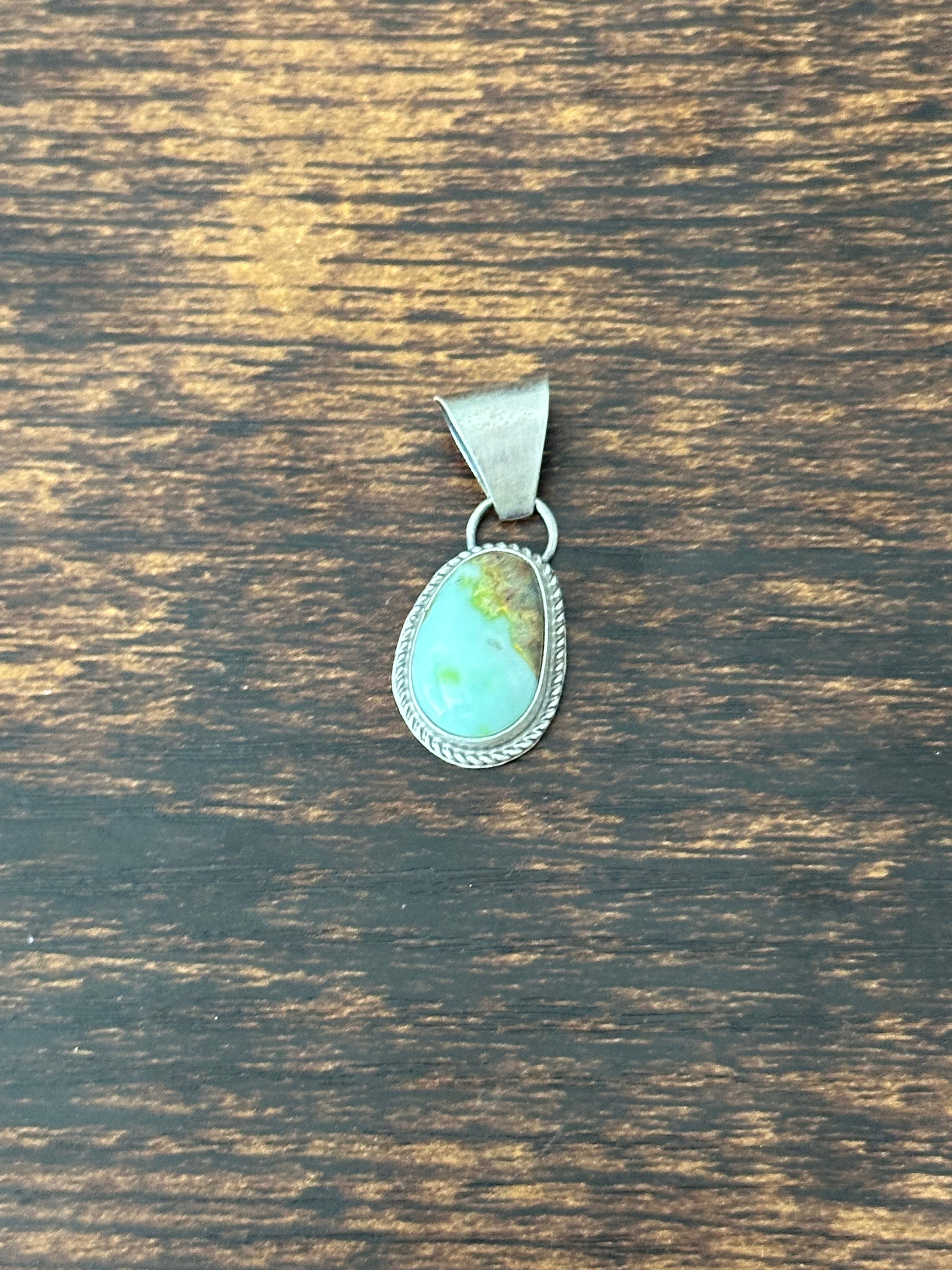 Navajo Palomino Variscite & Sterling Silver Pendant