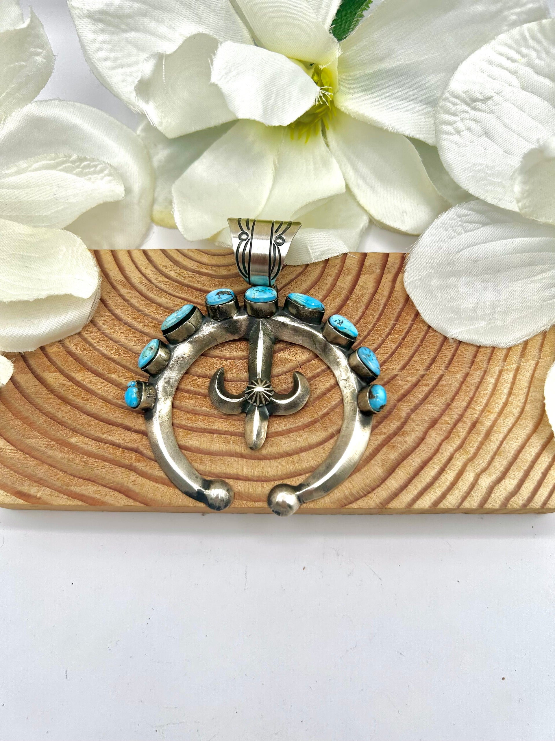 Chimney Butte Golden Hill Turquoise & Sterling Silver Pendant