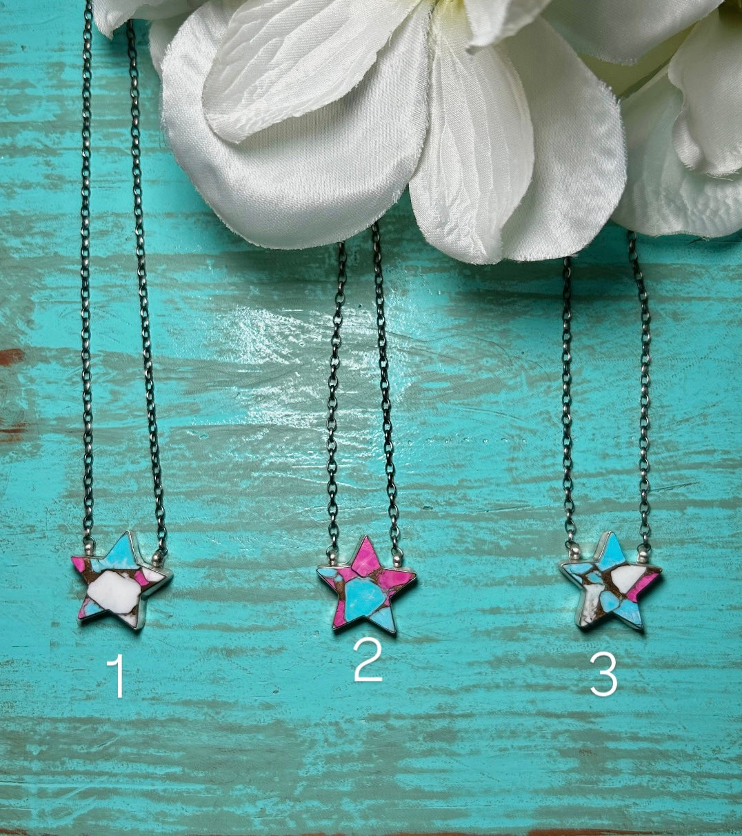 Johnny Dixon Cotton Candy & Sterling Sliver Necklace