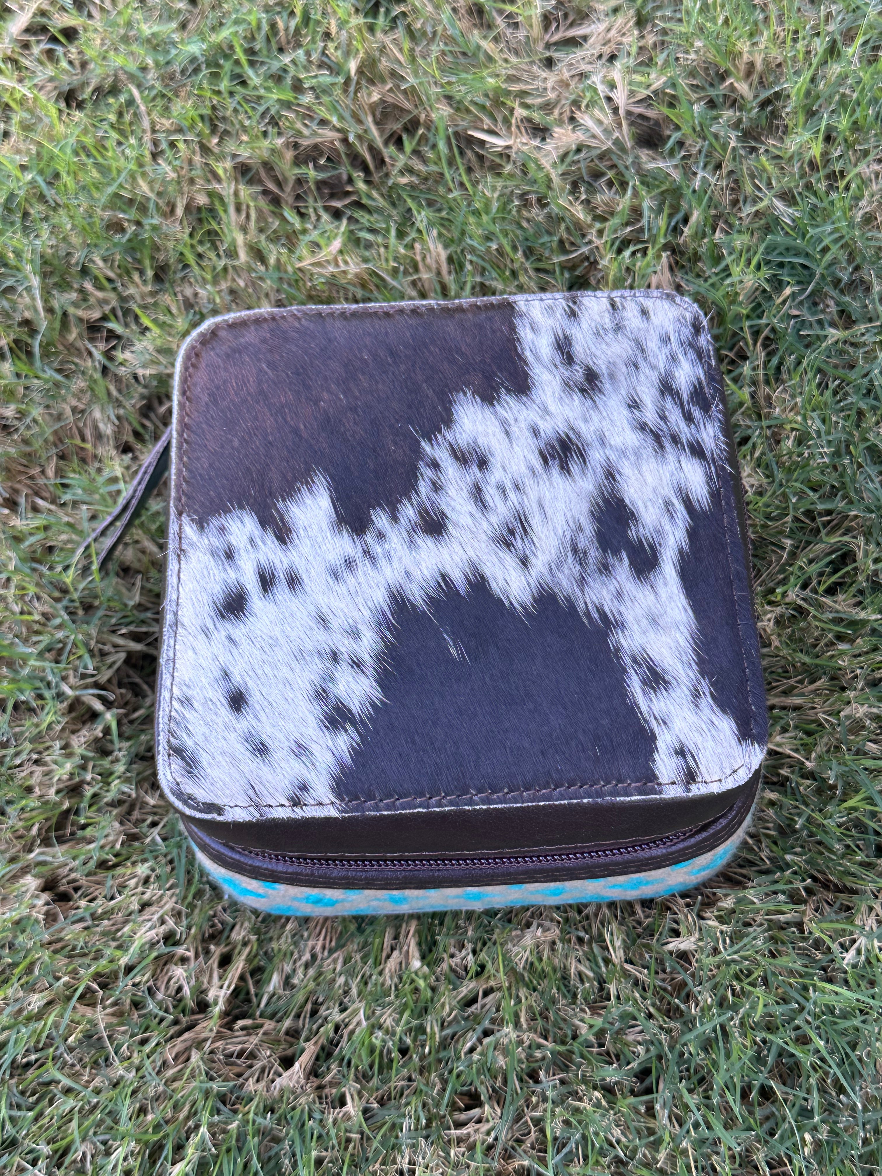 Genuine Leather Cowhide Jewelry Box