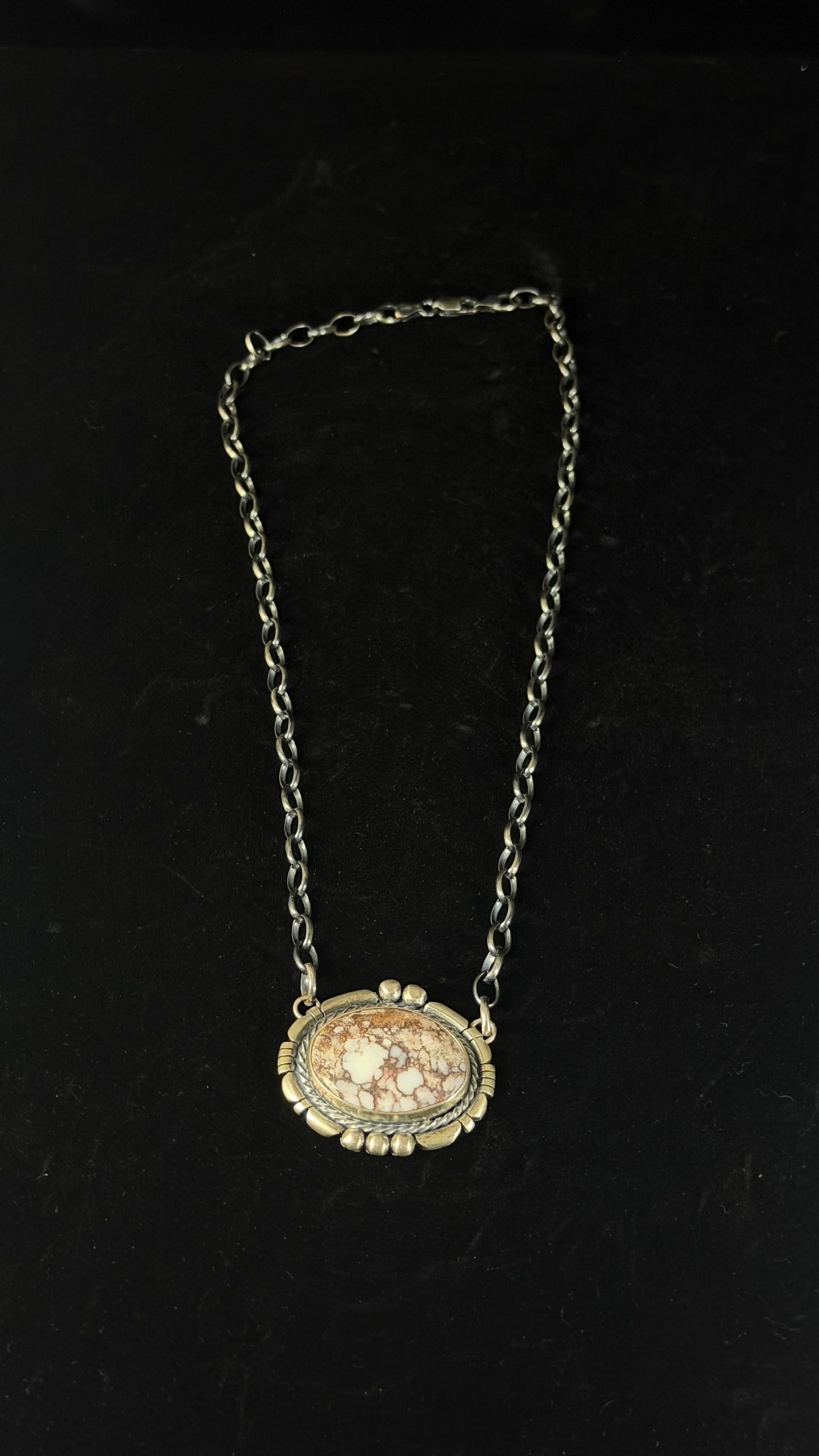 Larry Kaye Wild Horse Variscite & Sterling Silver Necklace