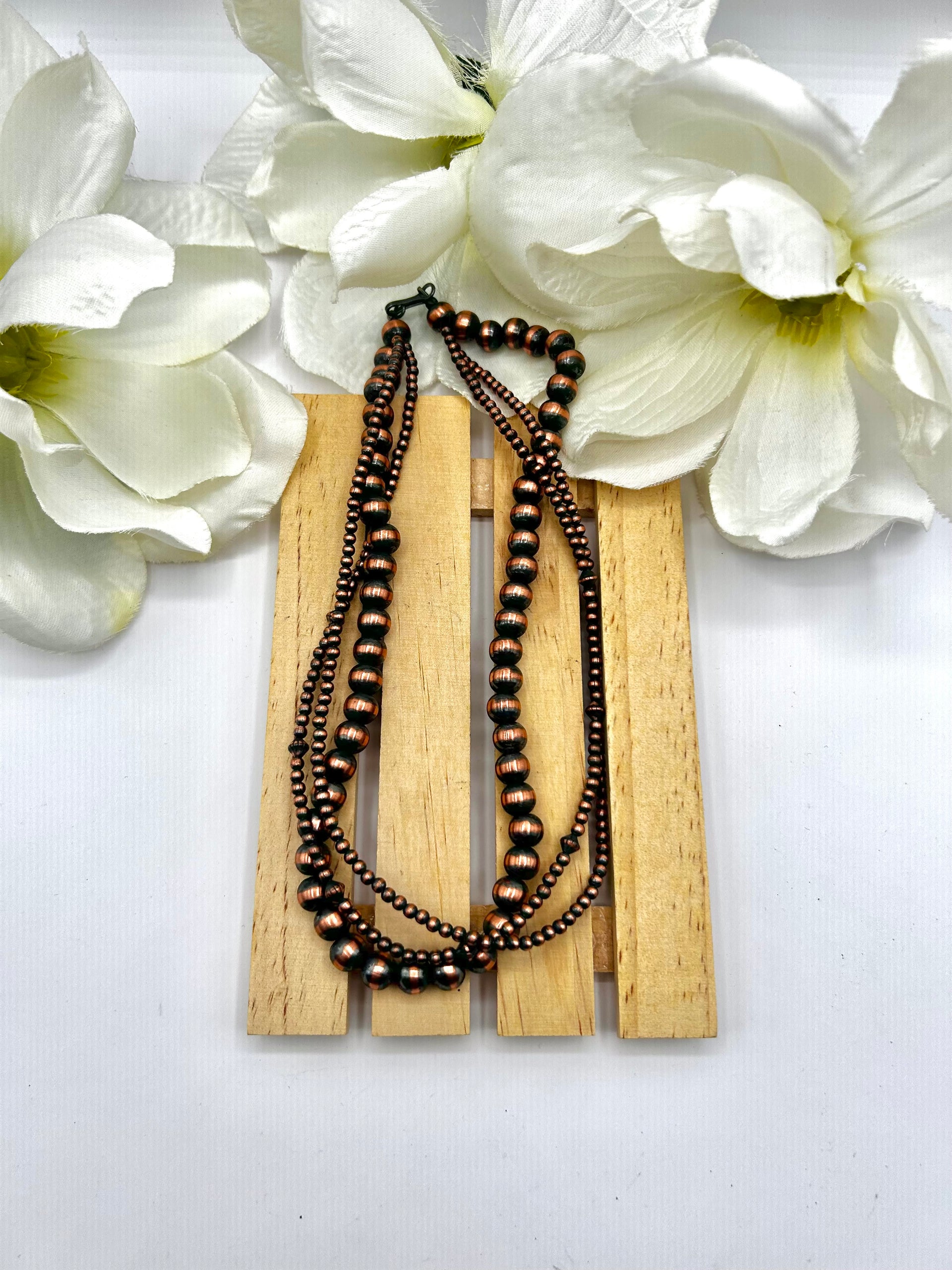 Navajo Made Strung Copper Necklace