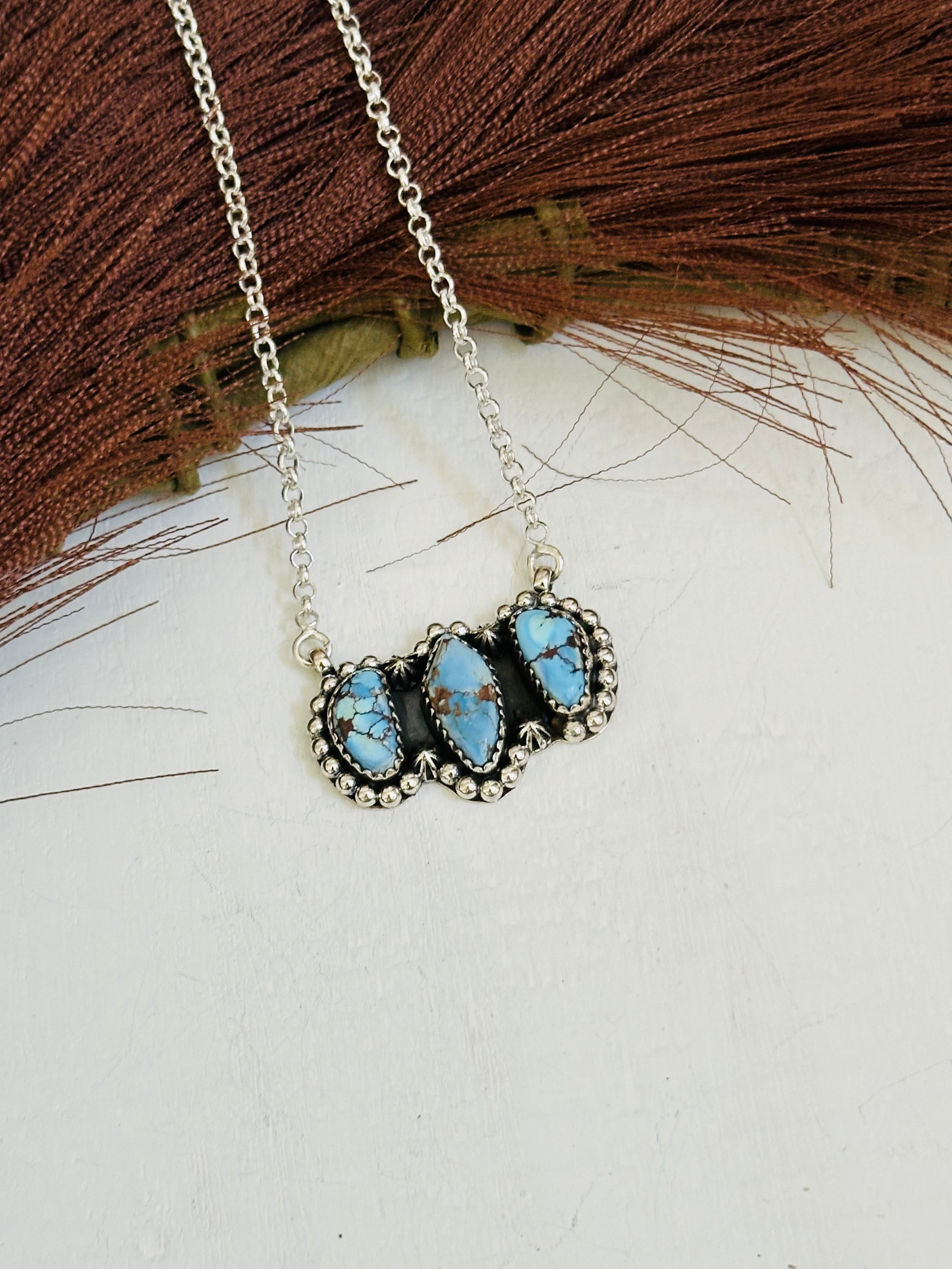 TTD “Array” Golden Hills Turquoise & Sterling Silver Necklace