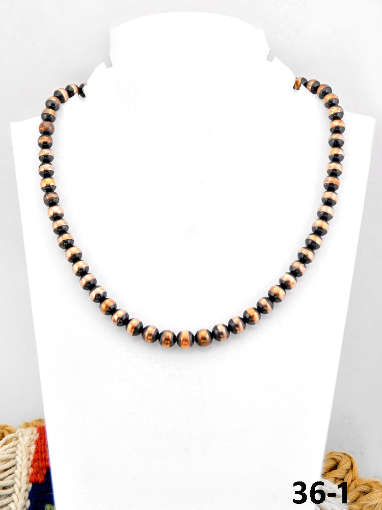 Southwest Handmade 8 MM Copper Beaded Necklace