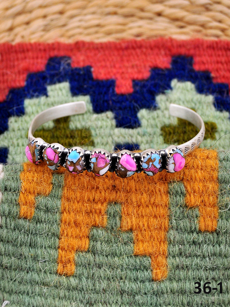 Southwest Made Cotton Candy Turquoise Cuff Bracelet
