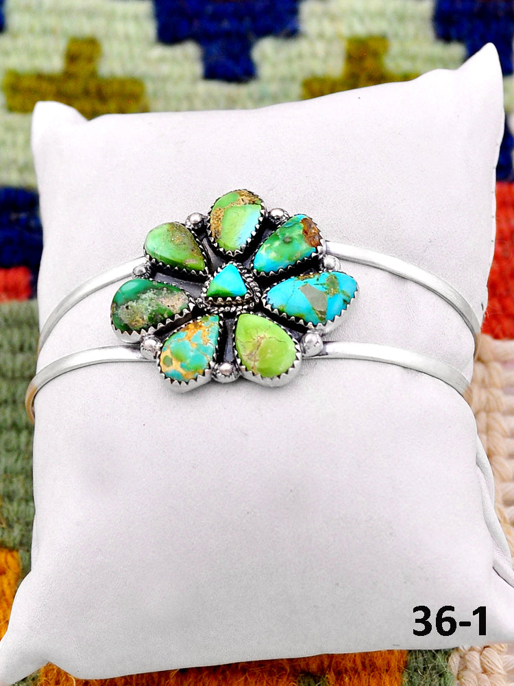Southwest Handmade Sonoran Mountain Turquoise & Sterling Silver Cuff Bracelet