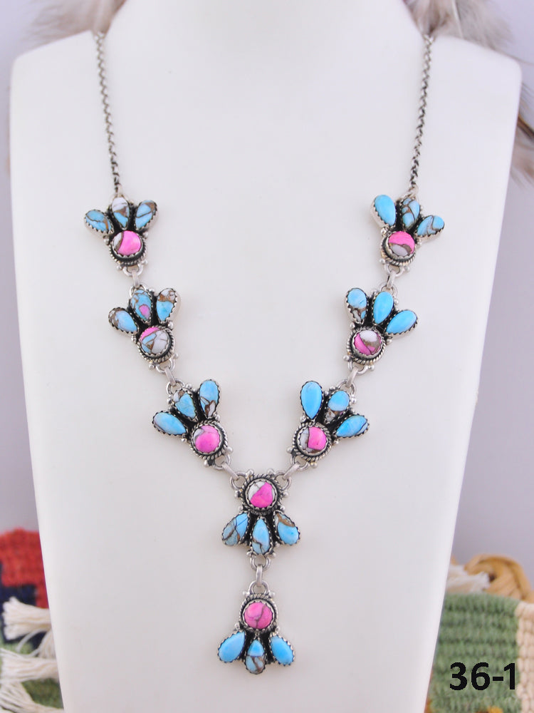 Southwest Made Cotton Candy & Sterling Silver Necklace
