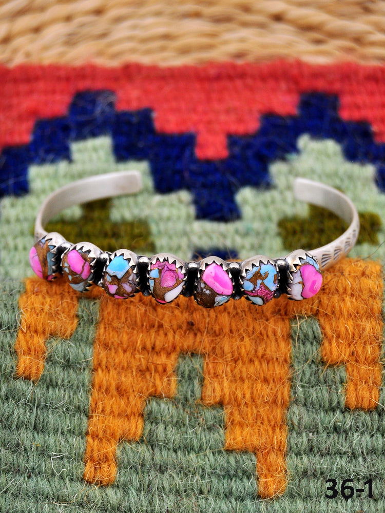 Southwest Made Cotton Candy Turquoise Cuff Bracelet