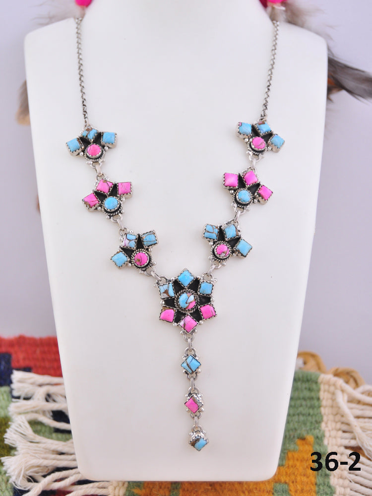 Southwest Made Cotton Candy & Sterling Silver Necklace