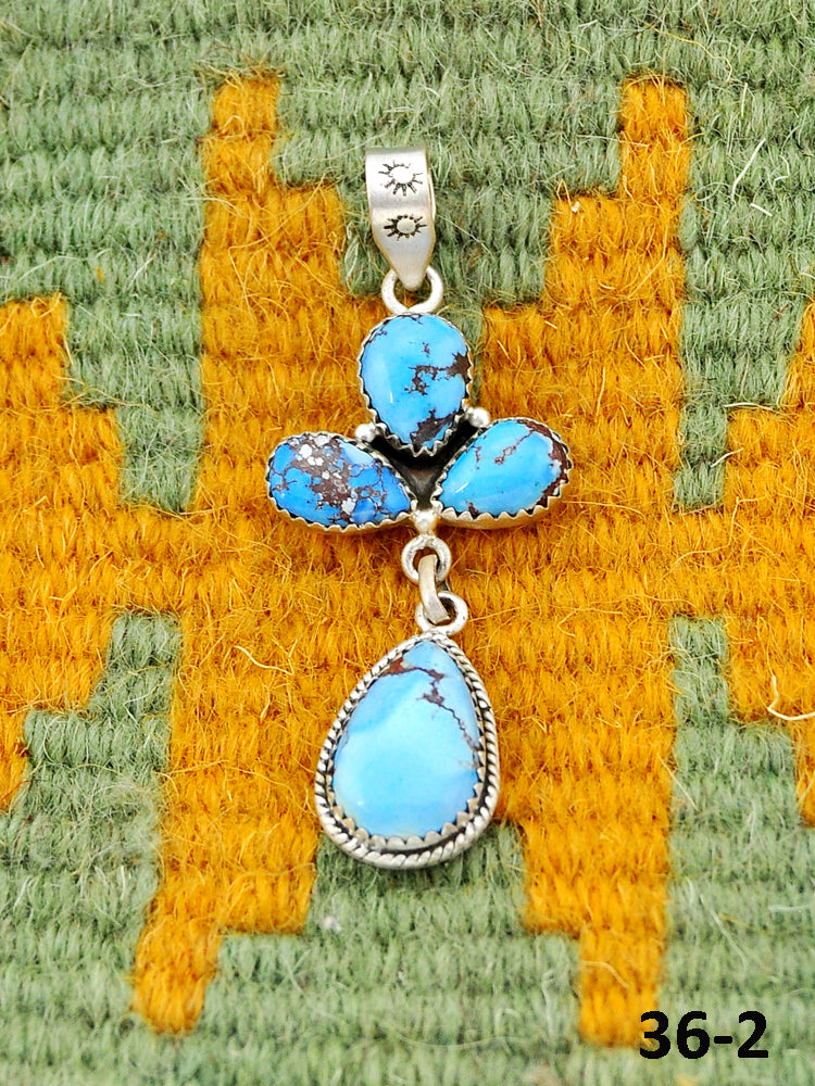 Southwest Made Golden Hill’s Turquoise & Sterling Silver Pendant