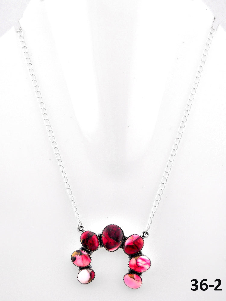 Southwest Made Rose Dahlia & Sterling Silver Necklace