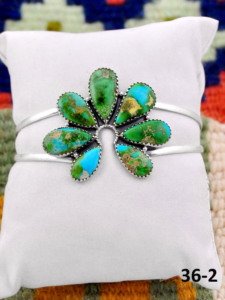 Southwest Handmade Sonoran Mountain Turquoise & Sterling Silver Cuff Bracelet