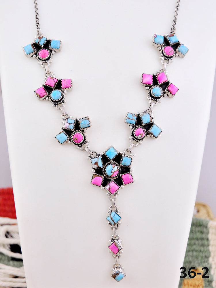 Southwest Made Cotton Candy & Sterling Silver Necklace