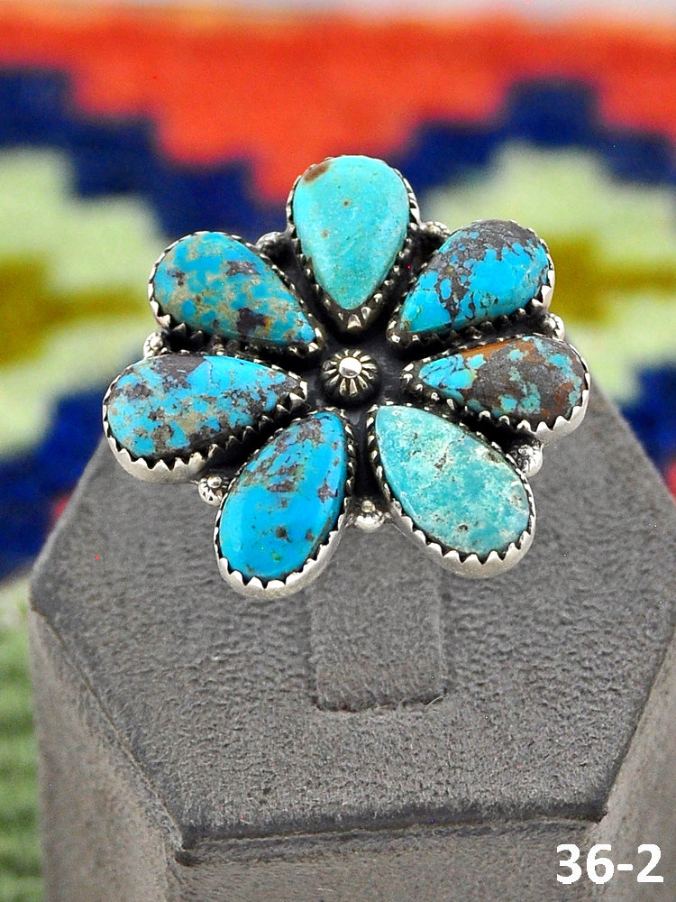 Southwest Handmade Red Skin Turquoise & Sterling Silver Adjustable Ring