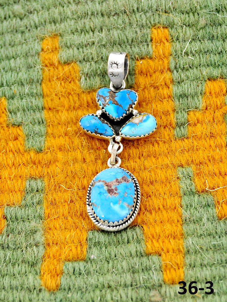 Southwest Made Golden Hill’s Turquoise & Sterling Silver Pendant