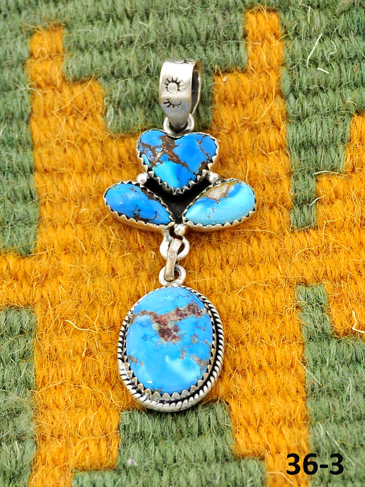 Southwest Made Golden Hill’s Turquoise & Sterling Silver Pendant