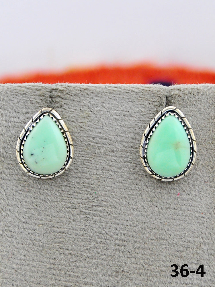 Southwest Made Paloma Turquoise & Sterling Silver Studs Earrings