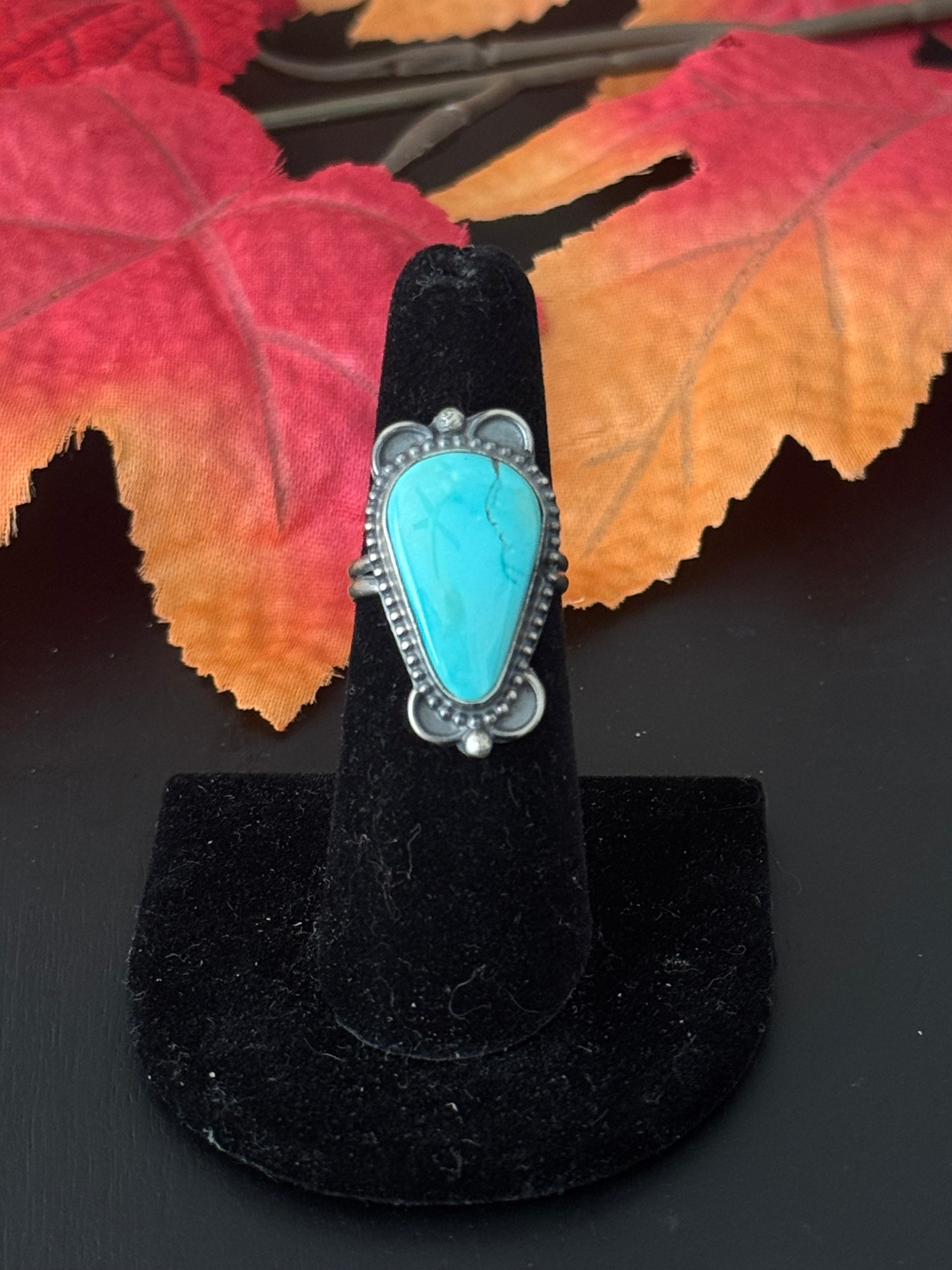 Navajo Made Turquoise & Sterling Silver Ring