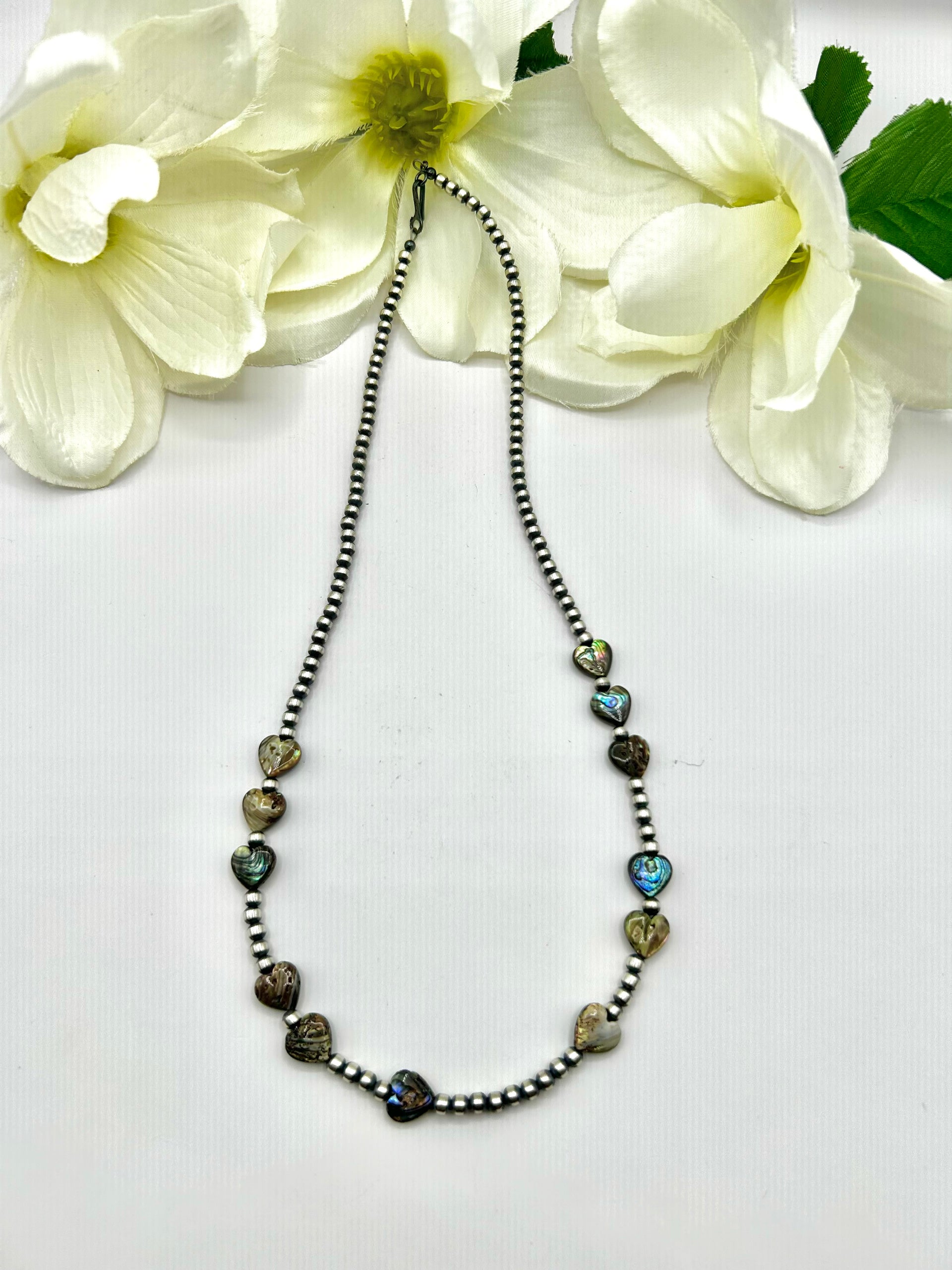 Navajo Made Strung 4 MM Abalone Necklace