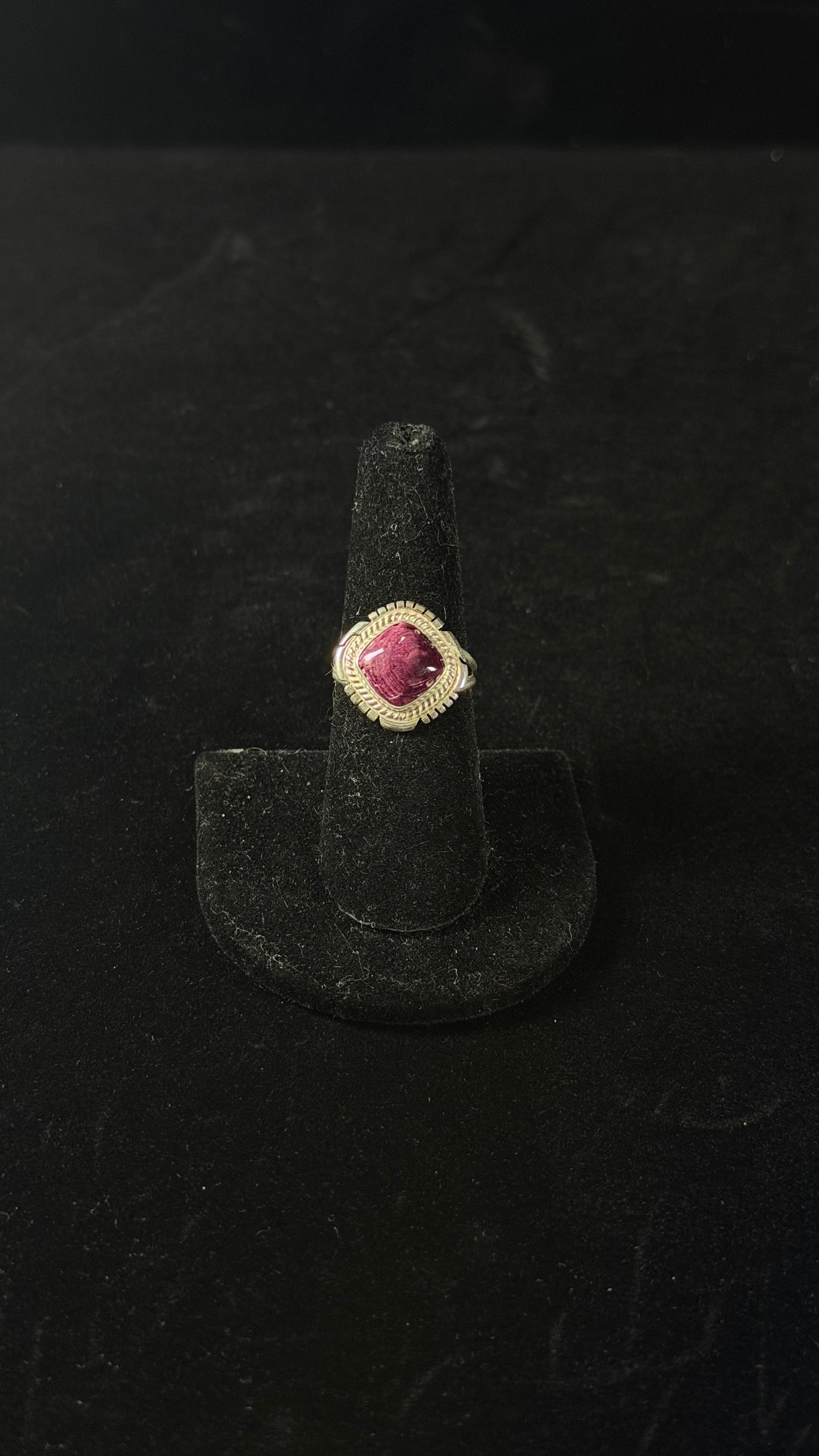 Peggy Skeets Purple Spiny Oyster & Sterling Silver Ring