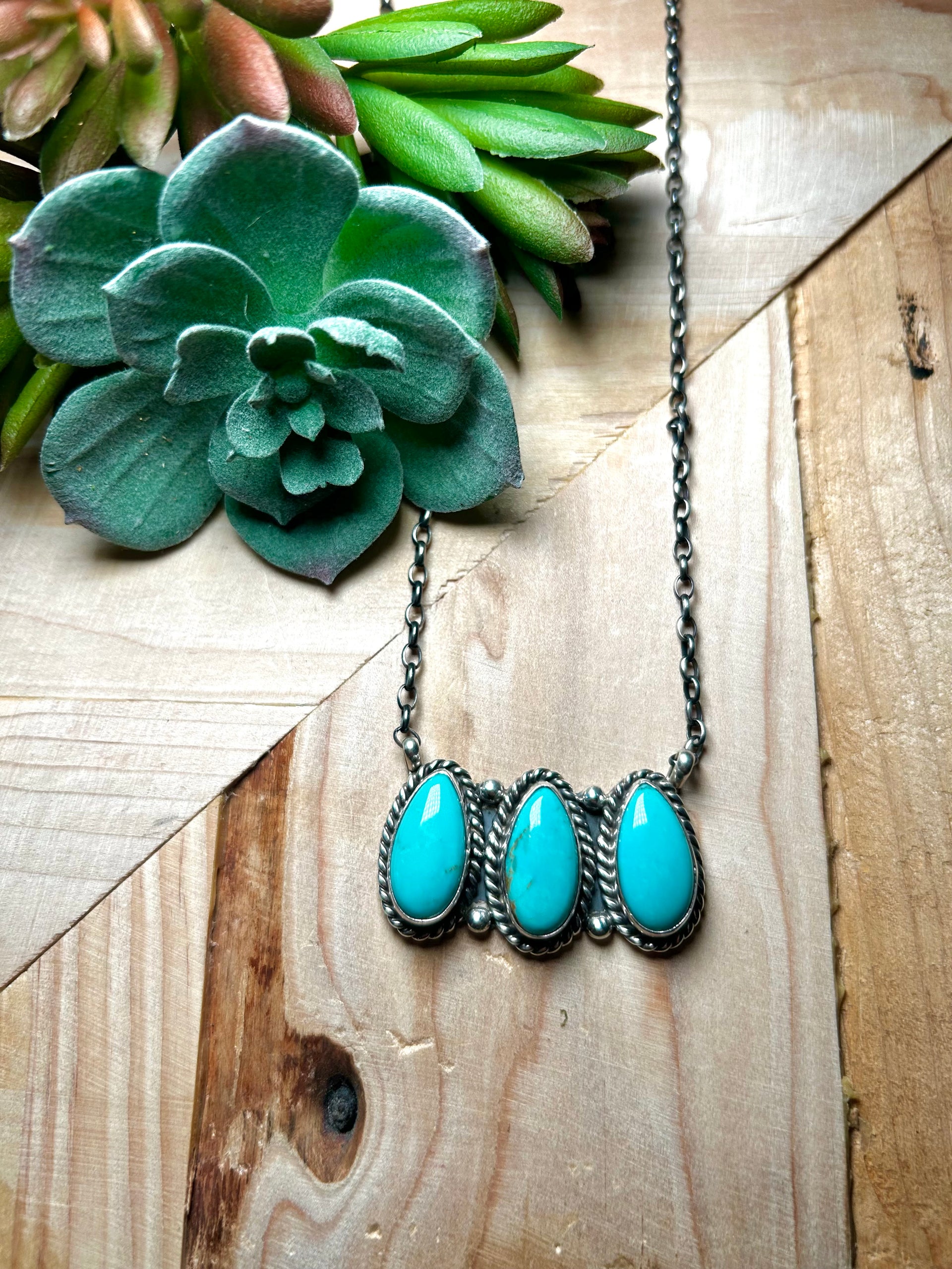 Donovan Skeets Kingman Turquoise& Sterling Silver Necklace