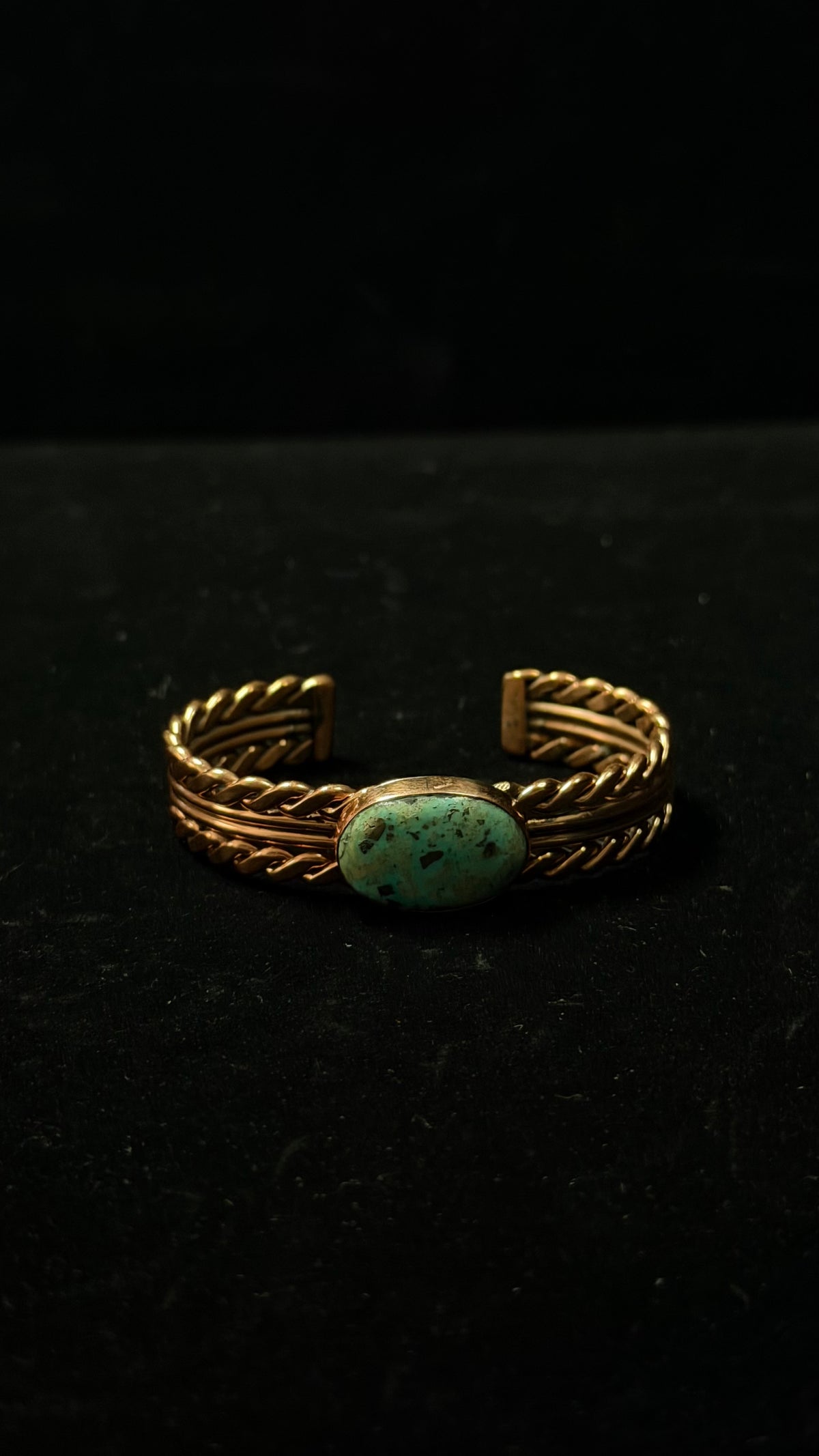 Navajo Made Kingman Turquoise & Copper Cuff Bracelet