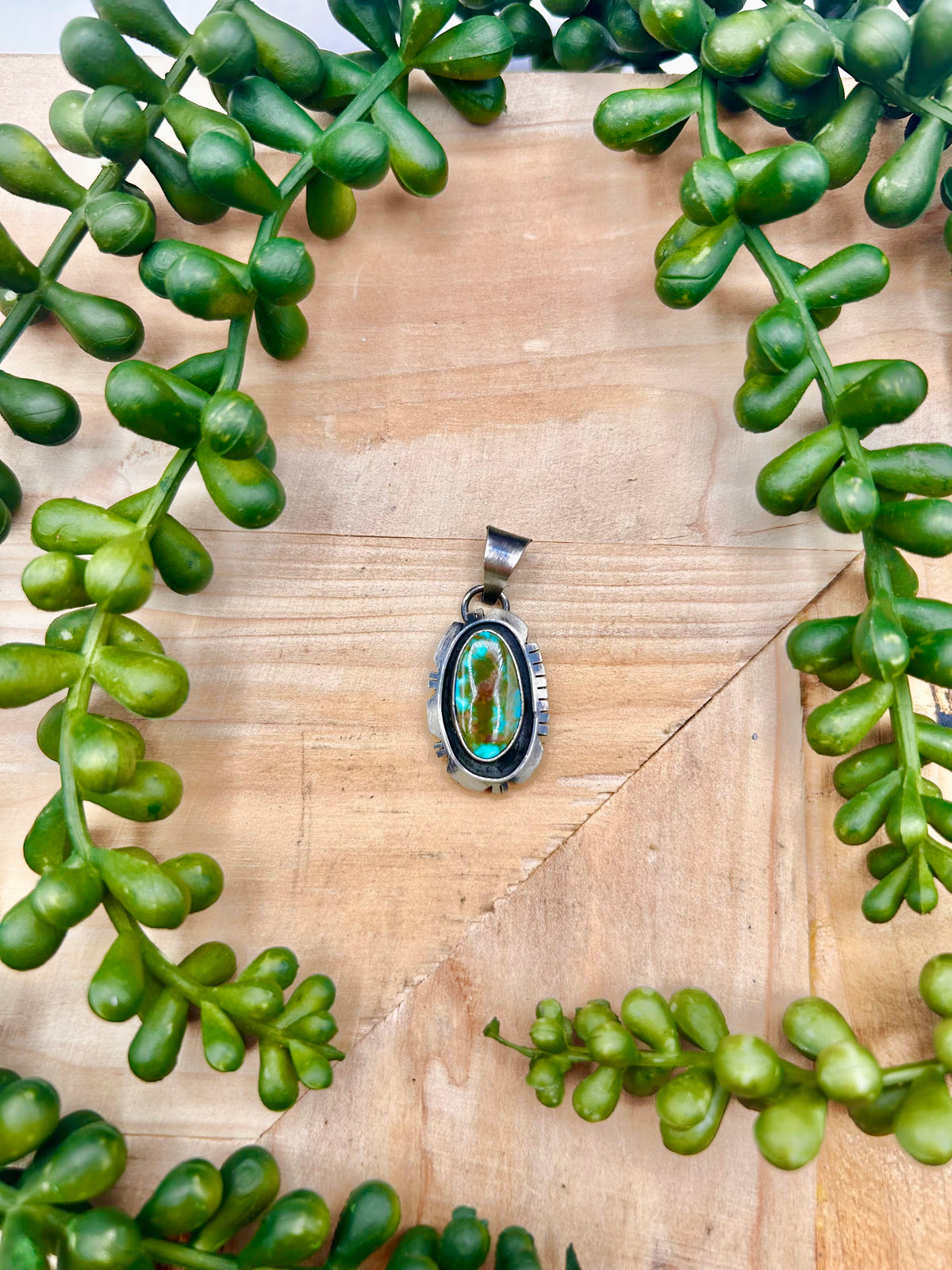 Eli Skeets Highgrade Kingman Turquoise & Sterling Silver Pendant