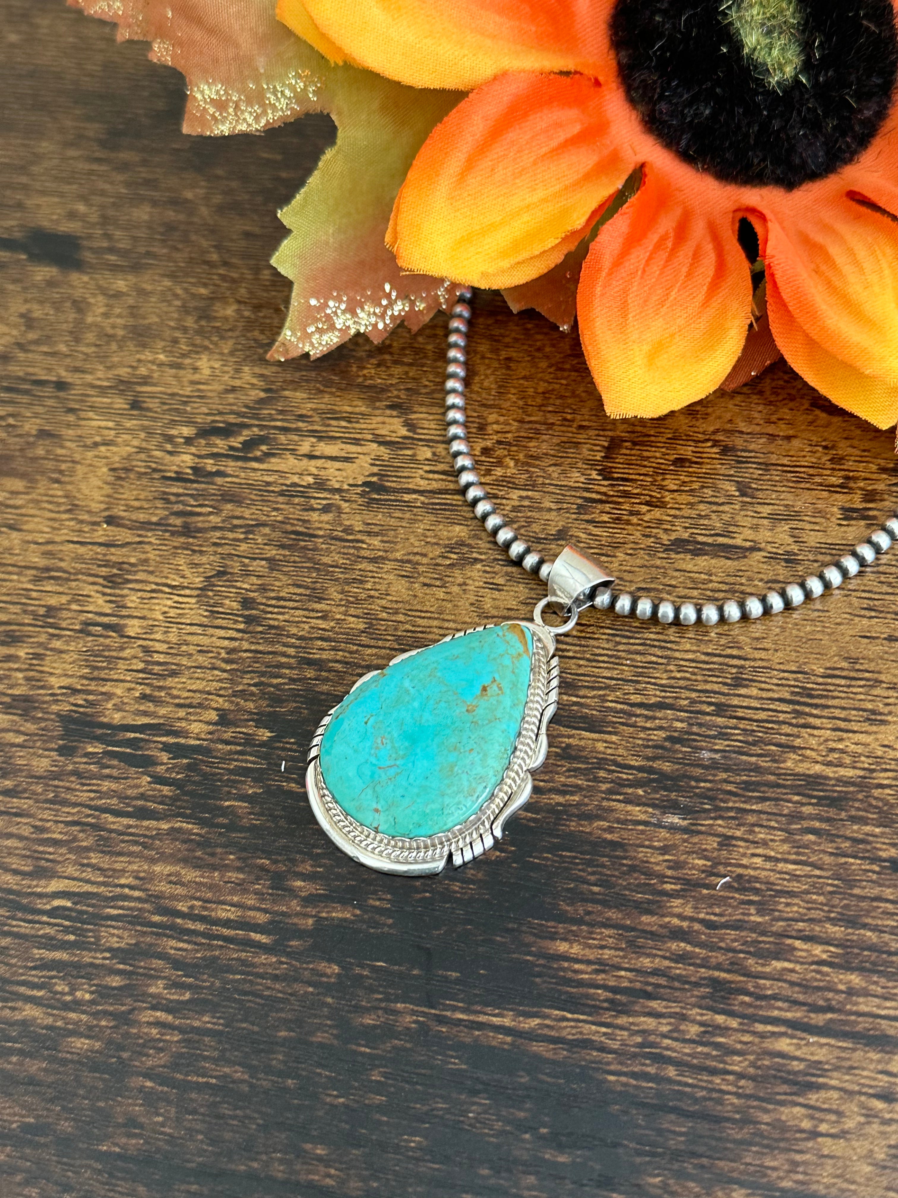 Elouise Kee Kingman Turquoise & Sterling Silver Pendant